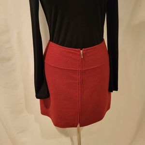 Alexander Bartlett 6 Red Wool Blend Skirt EUC Zipper Front